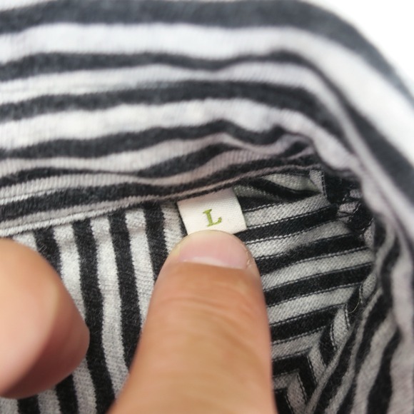 H Goose Polo Shirt Mens Large Black Gray Striped Cotton Trusted Field‎ Companion - Picture 6 of 11